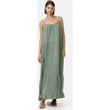 PM SELECTED Damen Maxikleid mit Rüschen und Spaghettiträgern