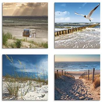 Leinwandbild Einsamer Strand mit Sanddüne