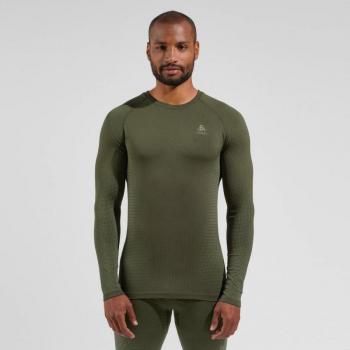 Odlo Homme T-shirt long performance thermique ECO – Vert Forêt – S