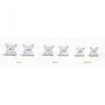 Inmaker 4mm Crystal Flower Oorbellen – Oreja De Mujer