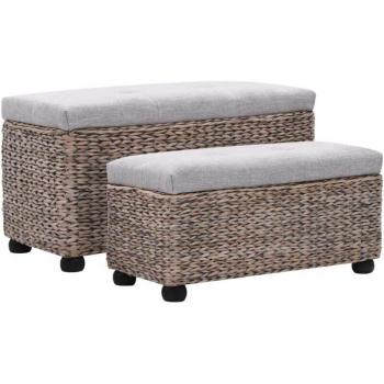 Mueble Banco Gris Jacinto 2 piezas