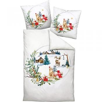 Wendebettwäsche JANINE modern art 42103 Weihnachten 135 cm x 200 cm