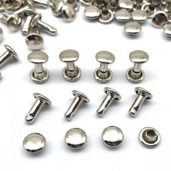 100 Sets 6x8mm Double Cap Studs for Leather Decoration