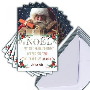 Coffret de 5 cartes de Noël rouges avec 5 enveloppes blanches