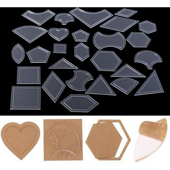 Handgemachte Quilting‑Schablone – 54 Teile in Transparent