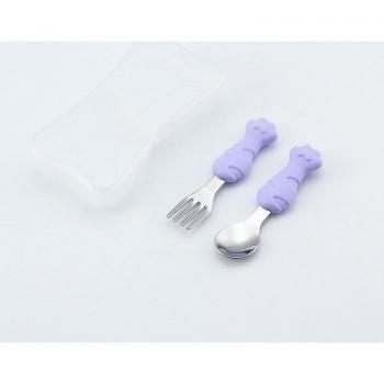 Cuillères-fourchettes pour nourrissons en silicone
