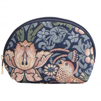Signare Tapestry Makeup Brush Bag with William Morris Design (Strawberry Thief Blue)