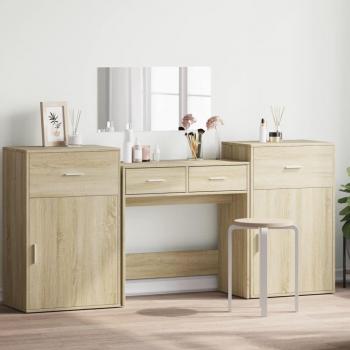 Kit de 4 coiffeuses en chêne Sonoma (bois d'ingénierie)