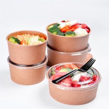 Cuencos para ensaladas y frutas desechables 50 Uds. (26oz, con tapa)