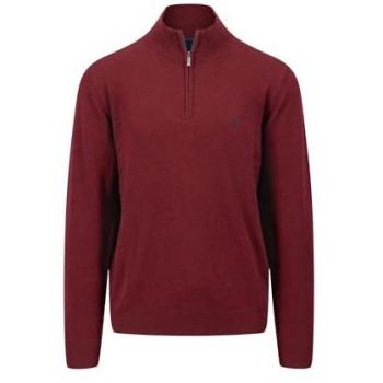 Fynch-Hatton Strickpullover mit Troyer-Kragen in Bordeaux, Größe XL