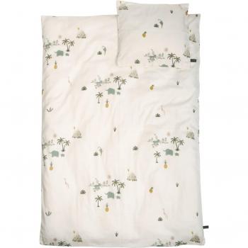 Bettwäsche TROPICAL – BABY Set (100x70/40x45) in strahlendem Weiß