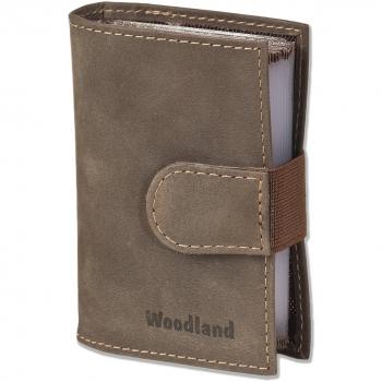 Woodland XXL‑Cardcase „Taupe‑Premium“ – 18 Kreditkarten, weiches Büffelleder