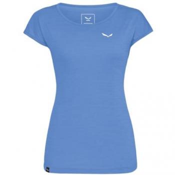 Salewa Puez Melange Dry Top Feminino – Azul Seda, Manga Curta, 44