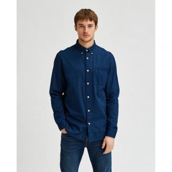 Camisa de jean para hombre en algodón orgánico regular lisa