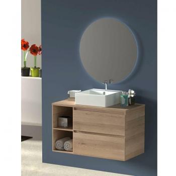 Set de Baño Zeus 80 cm: Mueble, Espejo y Lavabo Montado