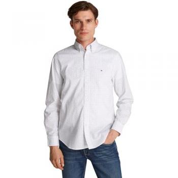 Tommy Hilfiger Flex-Poplin Polkadot Hemd – klassisches Punktmuster, regular fit