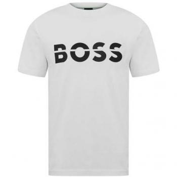 Herren BOSS Bold Logo T-Shirt Weiß XL Regular Fit