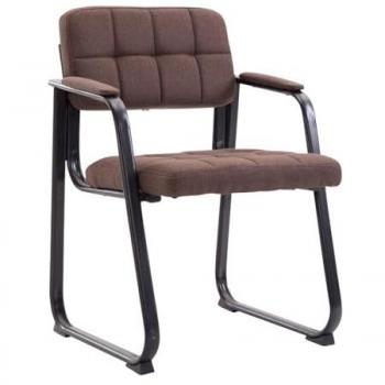 Poltrona Office Décoshop 26 – Sedia da Visita con Cuscino in Tessuto Marrone