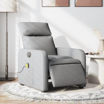 VidaXL Sessel mit Massagefunktion, elektrisch, hellgrau