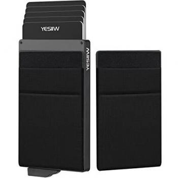 YESIIW Pop Up Metal Credit Card Holder Wallet for Men
