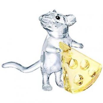 Gelbe Kristall-Maus mit Käse – Swarovski Edition