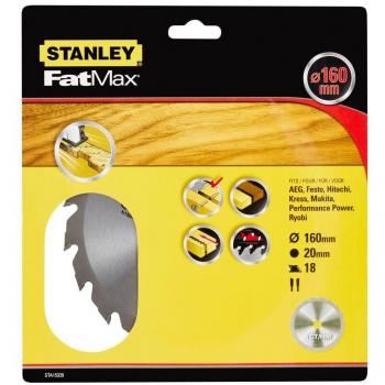 Tête de lame Stanley TCT 160 mm × 20 mm, 18 dents tranchantes