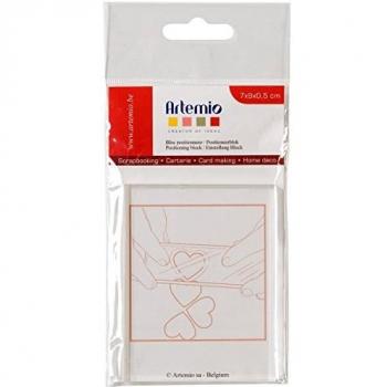 Artemio VIACR06 Bloc de Positionnement pour Tampons, Acrylique, Blanc, 7 X 9 X 0,5 cm