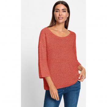Heine Strickpullover Rundhalspullover, Damen, Gr. 38, orange (terra)