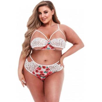 Baci White Floral Lace High Waist Bra Set for Curvy Sizes