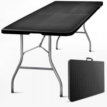 Table de Jardin Pliante 180 x 74 cm Noire