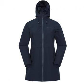 Mountain Warehouse Hilltop II Women's Waterproof Hooded Windbreaker – Navy, 12” Size