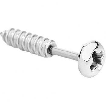 EtNox hard and heavy Set de Pendientes Screw Unisex Plateado