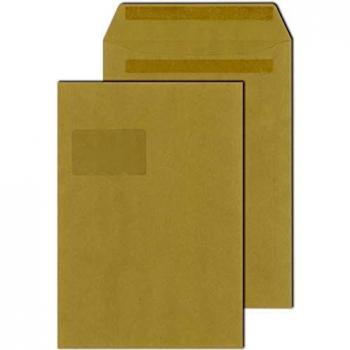 Buste DIN C4 con finestra autoadesive, 90 g/m², colore marrone