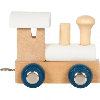 Mini Treno Letterine in Legno, Stoffa – Locomotiva Polar White Snow Naturale
