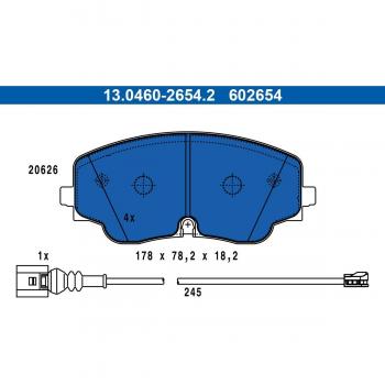 ATE Brake Pads for Disc Brake 13.0460-2654.2