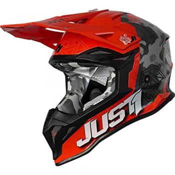 Just1 J39 Casco Moto Enduro Camo Nero Arancione M