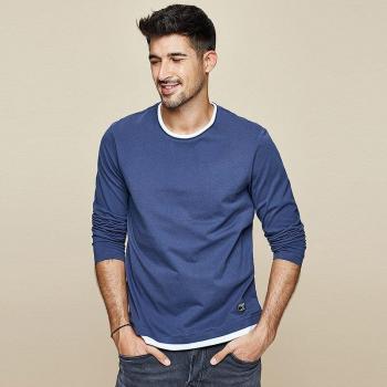 Ropa Mensual KUEGOU Otoño Azul Liso 100% Algodón