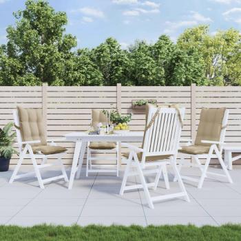 Pack extérieur : 4 coussins de chaise haut, galettes en tissu Oxford beige