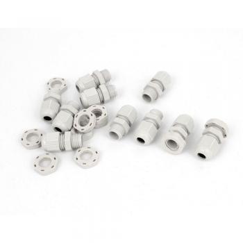 10 Pcs M12 White Plastic Cable Glands 3-6.5mm Waterproof Connectors