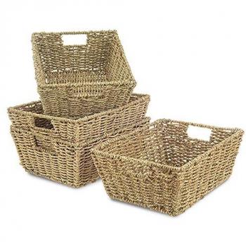 Seagrass Serenity Decorative Basket Set – 4 Pieces