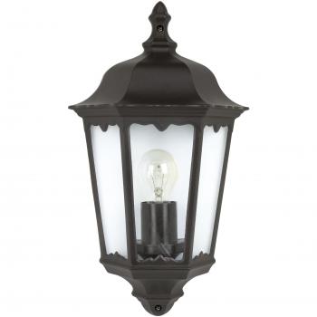EGLO Lampada a Muro per Esterni Navedo, 1 Luce, Attacco E27, Grado di Protezione IP44, Alluminio e Vetro, Finish Nero/Argento