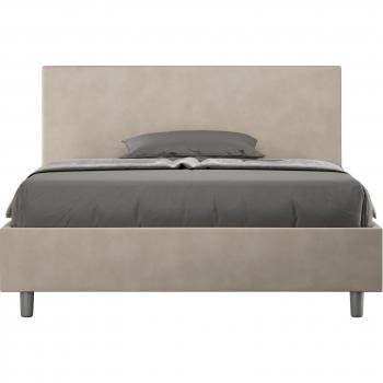Letto adele una piazza e mezza con contenitore 130x200 microfibra beige
