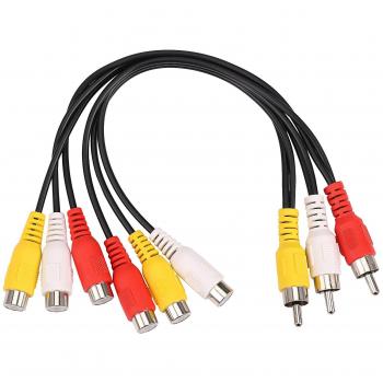 Câble AV 3 RCA Mâle vers 6 RCA Femelle
