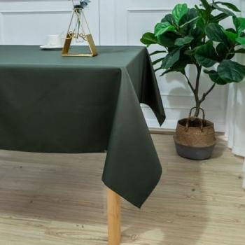 Couvre-table carré vert olive 180×180 cm – tissu synthétique, lavable