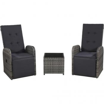 Set de Bistró en Gris Resina Tejida