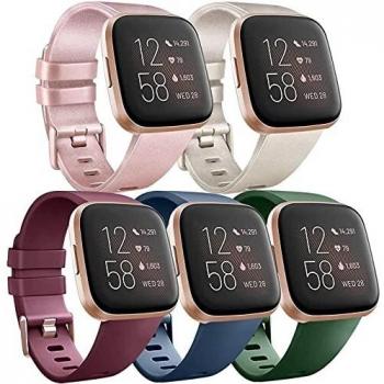 Pack of 5 Silicone Straps for Fitbit Versa