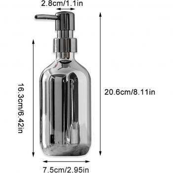 Set de botellas recargables de champú y jabón chapadas en plata, 500 ml