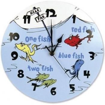 Pez y Pescado Reloj Muralla Trend Lab – Dr. Seuss Edition