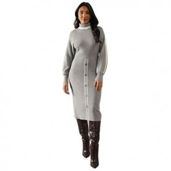 Wallis Petite Roll Neck Button Skirt Dress