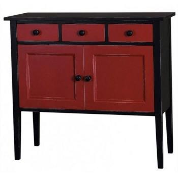 Casa Padrino Elegante Kommode 100cm Schwarz-Rot